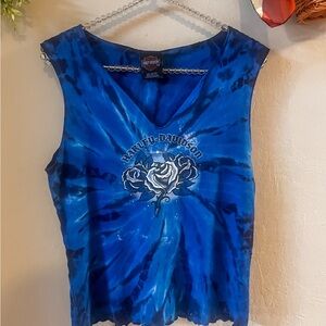 Harley-Davidson Blue Fitted Sleeveless Tank Top
